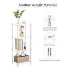 Clear Acrylic Side Table, 15.7" L x 11.8" W x 38.7" H, 4-Tier End Table for Living Room, Small Modern Bedside Tables Nightstand for Bedroom, Home Decor Accent Table JJ0011-01 - size: 4 Tier 1-Pack