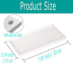 Ceramic Soap Dispenser Tray for Kitchen and Bathroom, Modern and Farmhouse Rectangle Service Tray - White(1 Pc)