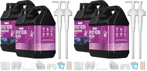 Puduo Epoxy Resin Kit 72OZ，Newly Formulated Crystal Clear Epoxy Resin，Strong, Bubble-Free, Anti-Yellowing Art Resin That，Suitable for Casting, DIY, Molds, Jewelry, Easy to Mix 1:1 Ratio (Pack of 2) - size: 72OZ (Pack of 2)