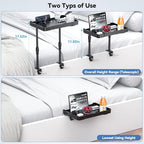 Bedside Shelf Bunk Bed Shelf Bedside Organizer Adjustable Height Top Bunk Bed Accessories Nightstand Tray with Cup Holder Clip On Bedside Table Tray Headboard Shelf Organizer College Dorm Room Black