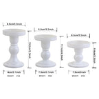 6-Piece Set of White Glass Candlestick, Crystal Candlestick Holder Holder and Conical Candle, Christmas Candle Holder Decoration, Family Living Room Wedding Candle Holder (white2sets) - color: White2sets