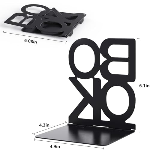 Book Ends, 1Pair Metal Foldable Bookends for Shelves, Non-Skid Book End to Hold Books, Black Book Stopper/Holder for Office Home Kitchen Black - color: Black-1pair