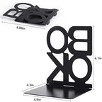Book Ends, Metal Foldable Bookends for Shelves, Non-Skid Book End to Hold Books, Black Book Stopper/Holder for Office Home Kitchen (Black-6Pair) - color: Black-6pair