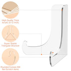 Dooiclear 5 Pack Acrylic Display Stand, Plate Stand for Display, Clear Easel Stand, Display Holder for Card, Frame, Picture, Magazine, Book, CD, Phone (Large/ 4.5 Inch)