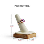 Oirlv Single Finger wooden ring display stand Jewelry Showcase Display Holder (Creamy-white) - color: Creamy-white