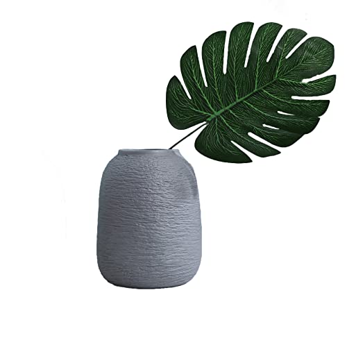 Grey Ceramic Vases, Textured Modern Vases, Home Decor Vases, Suitable for All Kinds of Places, Can Also Be Used As Gifts for Others, Independence Day and Other Festivals. (Grey Blue) - color: Grey Blue