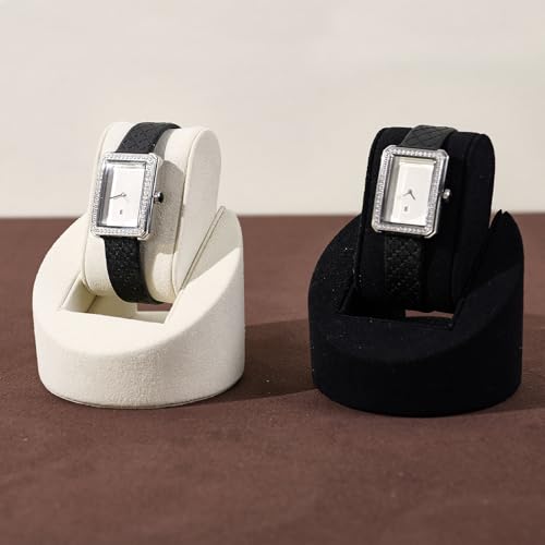 Microfiber Single Watch Stand Display Jewelry Watch Showcase Display Stand(Black) - color: Black