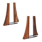 TILISMA Walnut Bookends for Shelves | Wooden Book Ends for Shelves | Sturdy Book Holders, Stoppers with Metal Base for Bookshelves | Slick Decorative Bookends Stands Firmly on Bookshelf (2 Pair) - size: 2 Pair