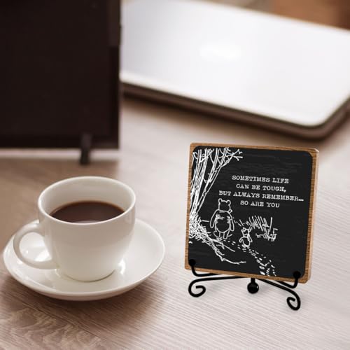 Winnie Inspirational Desk Sign Pooh, Cute Inspirational Gifts for Women Men, Friends Family Apart Gifts, Sympathy Keepsake, Motivational Table Desk Cubicles Accessories Decorations - style: Inspirational Sign 01