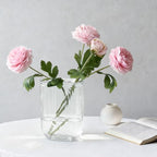 Clear Glass Vase for Flowers, U Shaped Ribbed Flower Vase for Centerpieces, Bouquet, Home Deco Vases 7.28 Inch, Modern Boho Glass Vases for Living Room, Bedroom, Wedding, Housewarming Gift - color: Clear