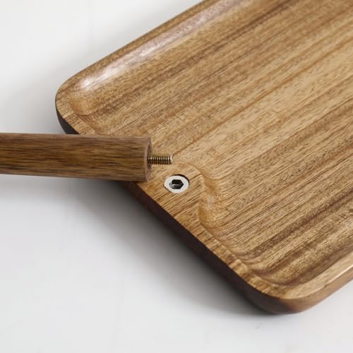 Solid Acacia Wood Key Tray and Bowl for Entryway Table - Jewelry Tray With 3 Hooks, Open Storage for Wallet, Glasses, Watches, Lipstick (Acacia, Square) - color: Acacia, size: Square