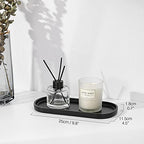 Luxspire Bathroom Vanity Tray, Oval Soap Dispenser Tray, 10" Kitchen Counter Trays, Handmade Resin Bathroom Tray for Counter, Toilet Tank Tray, Trinket Tray for Perfume Jewelry, Small, Matte Black - color: Matte Black, style: Small