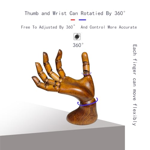 Mannequin,Hand Model,Hand Mannequin for Nails,Drawing,Wooden Hand,Antique Finish Wood Hand,Hand Model for Drawing,Female Hand of Right with Antique Finish. - color: Female_right 7.5 in With Antique Finish