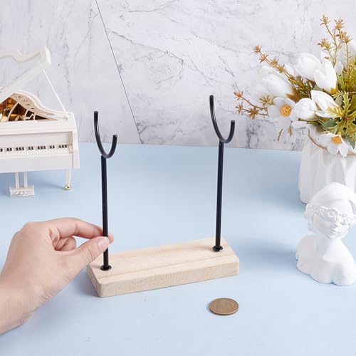 AHANDMAKER Crystal Stone Holder Display Stand Jewelry Organizer Stand with Wooden Base Detachable Jewelry Wrap Watch Organizer Holder for Necklaces Rings Bracelets Keychains Storage