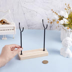 AHANDMAKER Crystal Stone Holder Display Stand Jewelry Organizer Stand with Wooden Base Detachable Jewelry Wrap Watch Organizer Holder for Necklaces Rings Bracelets Keychains Storage
