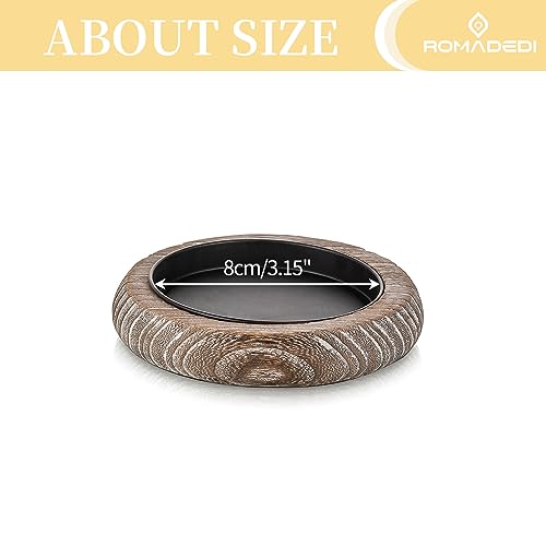 Romadedi Wood Candle Holder Farmhouse Decor - Pillar Candle Holders for Table Centerpiece Small Tray Riser Set of 2 Round Wooden Plate Pedestal Stand for Coffee Table Home Living Room, Whitewash - color: Whitewash