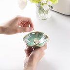 Mecaikru Ring Dish, Ceramic Trinket Tray, Small Dish for Jewelry, Key Bowl, Ring Tray for Jewelry, for Friends Sisters Daughter Mother - color: Jade Green