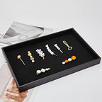 2Pcs Black Velvet Stackable Jewelry Tray Showcase Display Earring Necklace Bracelet Rings Organizer…