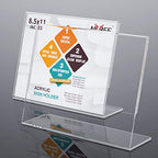 NIUBEE Acrylic Sign Holder 8.5x11 Inches 3 Pack Landscape, Slant Back Clear Paper Frames, Plastic Flyer Display Holder, Document Menu Table Stand for Office, Store, Restaurant -Horizontal