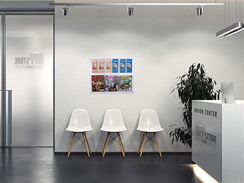 Displays2go 2-Tiered Acrylic Literature Wall Rack, Adjustable, Fits Brochures and Magazines - Clear (2RP6CLR) - color: Clear, size: 6 Pockets
