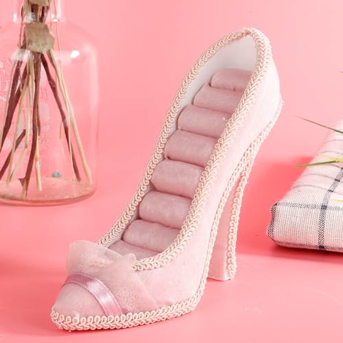 Jewelry Stand, Fashion High Heeled Shoes Ring Display Stand, Necklace Ring Holder for Girls, Bridal, Women Gifts (High Heels)