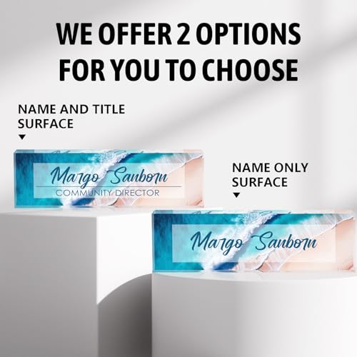 Custom Name Plate Personalized Office Decor for Women & Men, Employee Appreciation Gifts for Boss, Manager, Teacher, Nurse (Beach Walk) - color: Beach Walk