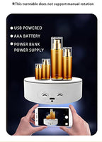 Rotating Display Stand ,5.2" 4.4lb Load Cup Display Stand Turner For Tumblers, Spinning Display Stand,Motorized Tumbler Display Turner For Glitter Cups Photography Small Arts Pruducts (White) - color: White