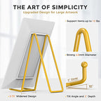 TR-LIFE 8 Inch Large Plate Stands for Display - Metal Plate Holder Display Stand + Frame Holder Stand for Picture, Decorative Plate, Platter, Plaques, Book, Photo Easel Tabletop (Gold 2 Pack) - size: 8 Inch