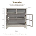 Buffet Cabinet with Storage, Solid Wood Sideboard Cabinet, TV Stands, Coffee Bar Station, Modern Farmhouse Console Table for Dining Room, Kitchen, Living Room, Entryway, Gray - color: Grey