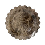 Marble Tray Round Scalloped Tray Small Serving Platter for Counter, Bathroom, Kitchen, Nightstand, Jewelry Ring Dish Holder (Coffee Net) - color: Coffee Net