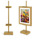 Adjustable Tabletop Easel Stand, Picture Easels for Display Up to 17" H, Gold Metal Picture Frame Holder Stand Table for Art, Photo (1 Pack) - color: Gold 1Pack