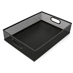 Desk Drawer Organizer, A4 Large Metal Mesh Desk Rrganizer Tray, Versatile Storage Box Set for Office Home Supplies,13 x 9 inches - color: Black A4 L