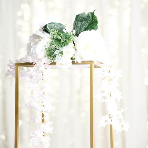 Efavormart 2 Pack 24" Matte Gold Wedding Flower Stand Metal Vase Column Stand Geometric Centerpiece Vase - color: Gold, size: 2 Pack 24''