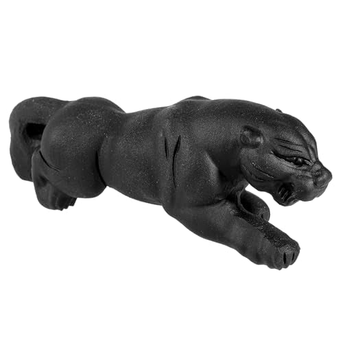 Nupuyai Hand Carved Panther Statue for Home Decor, Natural Black Obsidian Crystal Figurine Stone Sculpture Decoration for Fengshui - style: Panther
