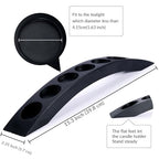 Wooden Bridge Candle Holders 15 inch in Length, Long Tea Light Candle Holders Bar, 7 Candle Seat-Black - color: Black