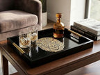 Modern Serving Tray with Lion Design, Ottoman Tray, Tea and Coffee Table Platter, Jewelry Bathroom Organizer, Gift, Gloss Finish - style: LION