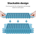 Mini Ice Cube Tray for Freezer: FDDBI Small Ice Trays for Freezer with Bin - 117×4PCS Easy Release Nugget Ice Tray - Crushed Ice Tray with Container - color: Cool Blue