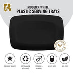R-kay 6 Pack Plastic Serving Trays - 12.75 x 8.25, Party Platters - Black - color: Black