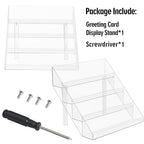PecMuikee Greeting Card Display, 4 Tiers Clear Acrylic Sticker Display Stand for Vendors Retail, Display Photo Stand for Counter Tabletop Display Supplies, 2 Sets - color: 2 Sets