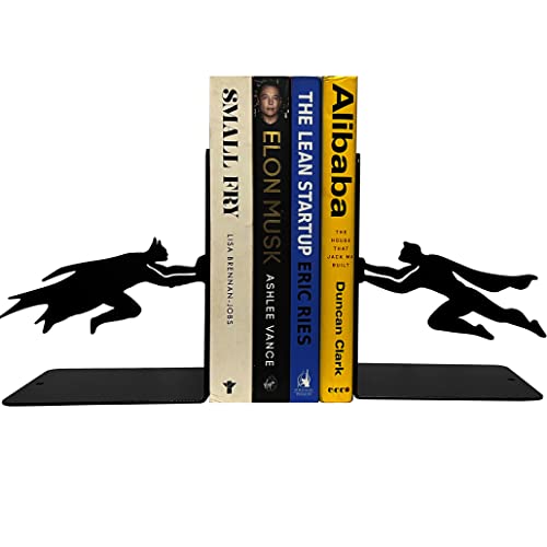 Superheros Decorative Bookends, Book Stopper, Metal Bookends, Book end Holders Book Stopper for Heavy Books Home/Office Decor/Shelves, Children Room Décor (Weight 2.5 Pound/Pair)