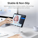 Foldable Phone Stand for Desk - Adjustable Height & Angle Cell Phone Holder, Portable Tablet Stand with Anti-Slip Base for Home, Office, and Travel, Compatible with iPhone & All 4-11" Devices (White) - color: White
