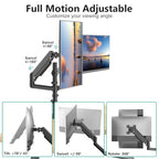 WALI Dual Monitor Mount, 13-33 Inch Adjustable Dual Monitor Arm for Desk Holds Max 19.8 lbs Screens, Swivel Vesa Bracket with C Clamp, Grommet Mounting, Monitor Arms for 2 Monitors (GSDM002) - size: 13"-33", style: Dual Arms