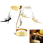 Spinning Candle Holder, Rotary Girl with Wings Gold Metal Spinning Tea Lights Candle Holder for Unique Gift for Friend Gifts for Women, Romantic Decor