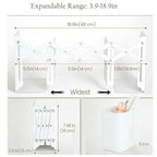 Book Ends with Pen Holder - Adjustable Bookends for Shelves - Desktop Organizer to Hold Books - Office Book Ends Storage Rack Adjustable to 19in for Students, Offices, Study Rooms - Space Saving