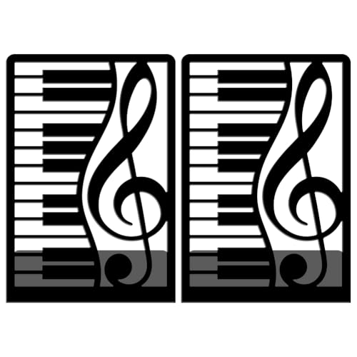 WADORN 1 Pair Piano Musical Notes Metal Decorative Bookend for Shelves, Heavy Duty Book Ends Non-Skid Books Holder Stand Black Book Support Stoppers for Music Books Desk Office Home, 5.3x4.3x7.9 Inch - color: Piano Musical Notes