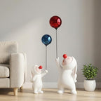 Bunny Figurine Statue Decor, White Bunnies Mom and Baby Statue Sculptures for Home Decor, Cute Rabbit Figurines Ornaments for Thanksgiving Christmas Festival Decor (2 Piece)