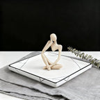 Thinker Statue Decor - Handcrafted Sandstone Abstract Sculpture for Desk, Coffee Table & Bookshelf Modern Office Decor, Artistic Home Accent for Interior Design Lovers & Art Collectors