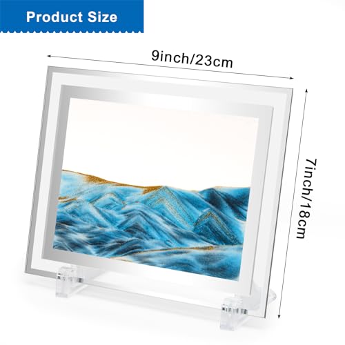 Coitak Moving Sand Art Picture, Dynamic Sand Picture, Desktop Sand Art for Home Decor and Office (7”x9) (9x7inch) - size: 9x7inch