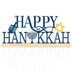 COCHIE Metal Happy Hanukkah Sign, Chanukah Menorah Turkey Table Centerpieces Decorations for Home, Office, Shelf, Mantel, Indoor, Jewish Festival Candles Party Supplies Decor (Hanukkah) - style: Hanukkah