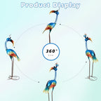 DREAMSOUL 30" Tall Bird Garden Statues Metal Standing Bird Outdoor Statues, 3D Funny Statue for Garden Patio Lawn - color: Blue